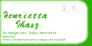 henrietta ihasz business card